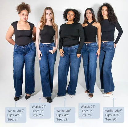Liftella™ Mid-Low Rise Stretch Wide-Leg Jeans